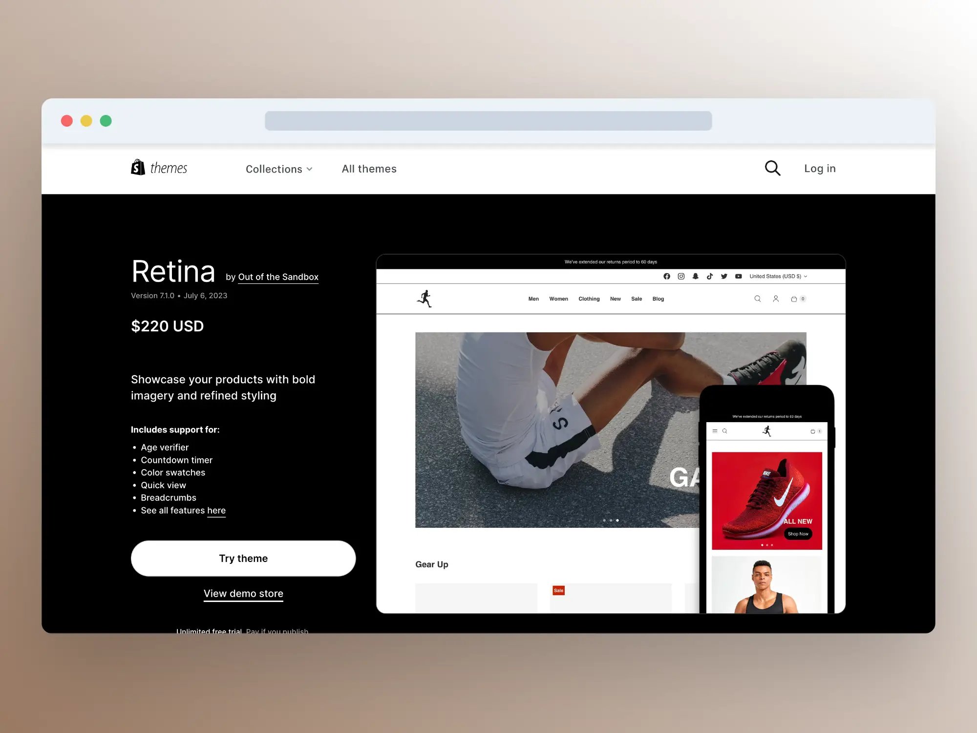 Retina - Shopify Theme