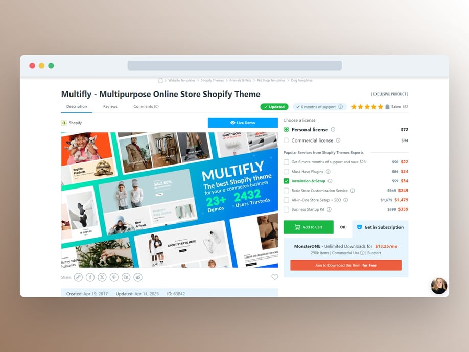 Image showing Shopify's Multifly theme website