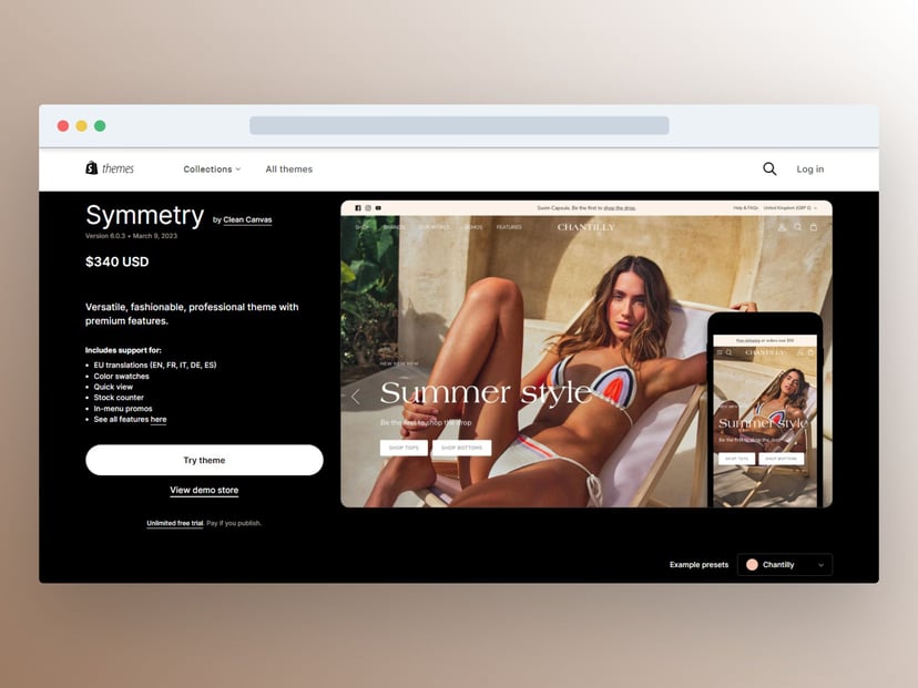 Image showing Shopify's Symmetry theme