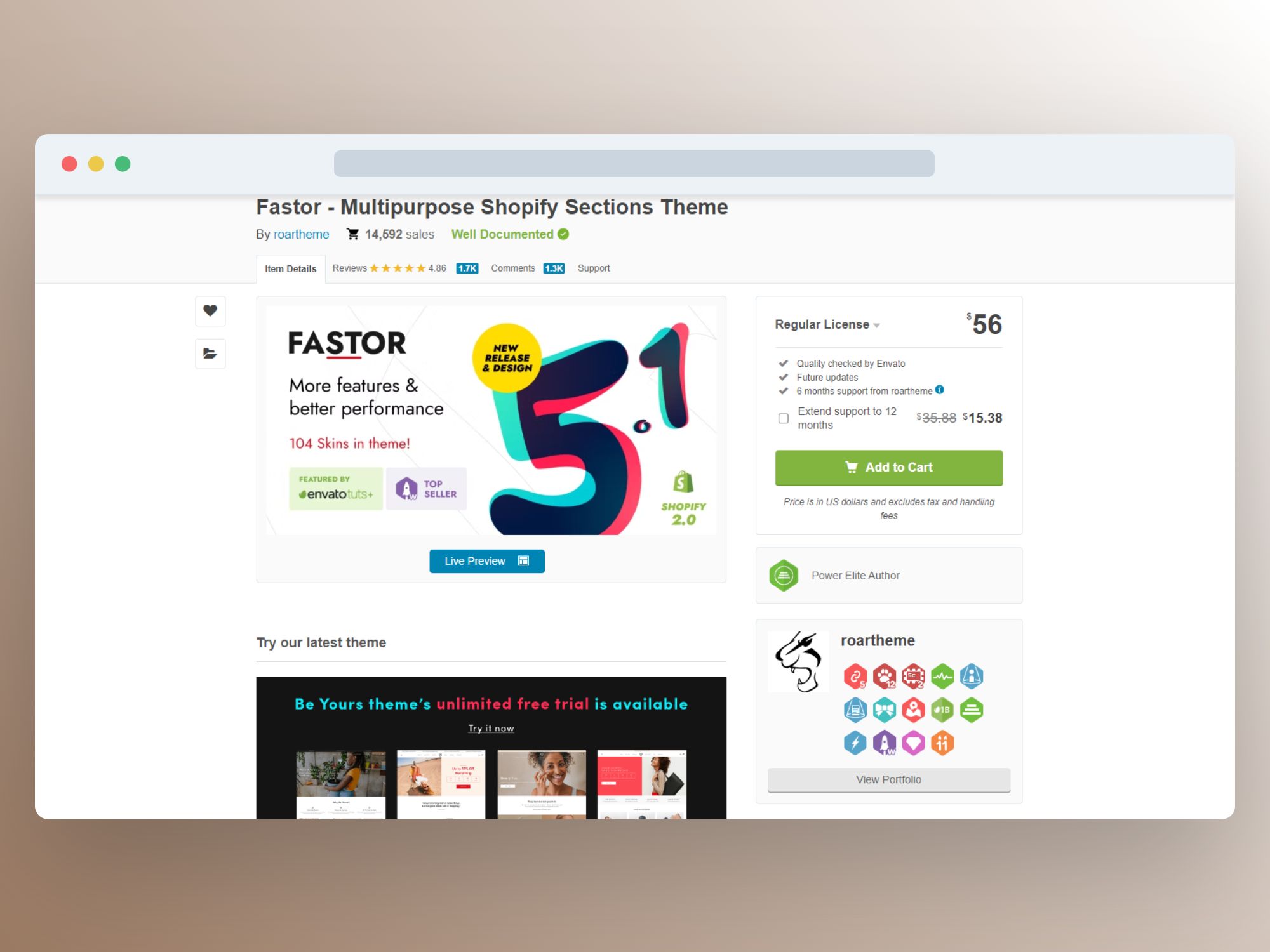 Image showing Shopify's Fastor theme website